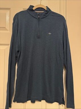 Fish hippie Men's Long-Sleeve Quarter-Zip Sweater - Blue